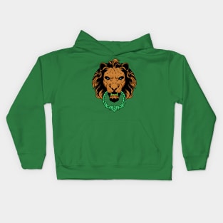 Yellow lion head Kids Hoodie